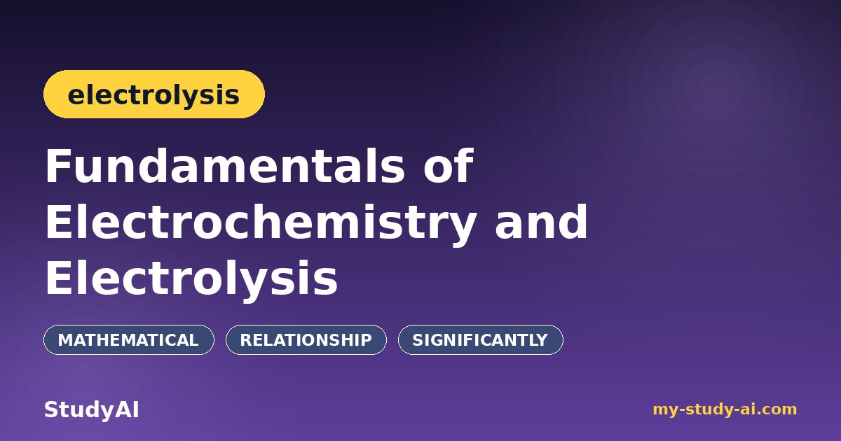 AI video lesson: Fundamentals of Electrochemistry and Electrolysis