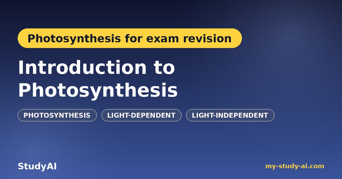AI video lesson: Introduction to Photosynthesis