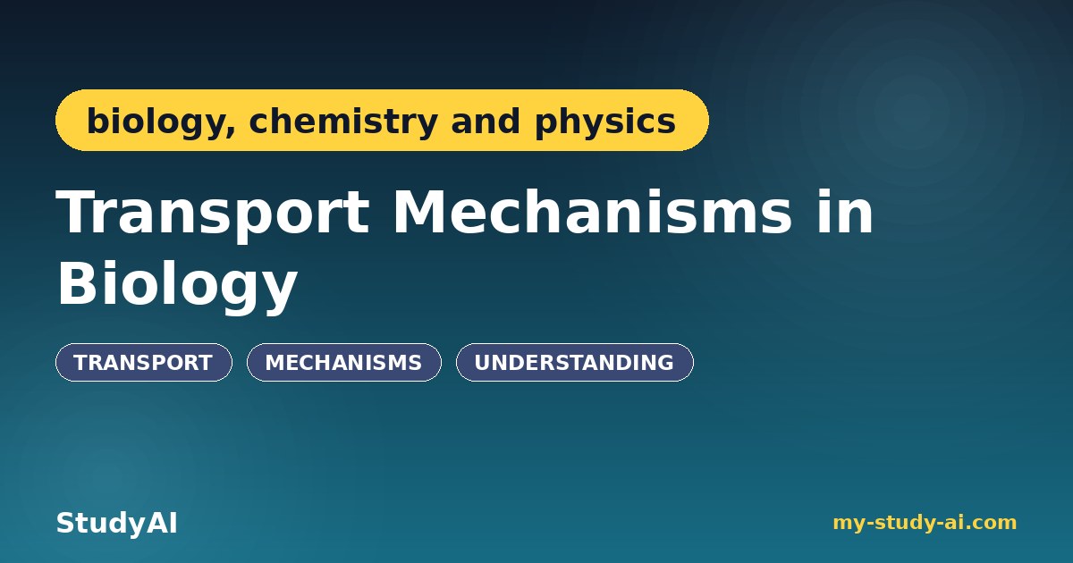 Transport Mechanisms in Biology — Free Revision Notes